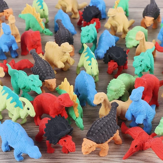 72 Pcs Animal Erasers for Kids, Dinosaur 3D Puzzle Eraser Bulk, Mini Dinosaur Toys, Desk Pets for Students, Classroom Prizes, Party Favors