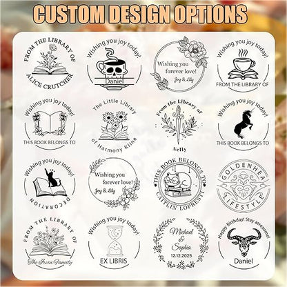 Personalized Book Embosser, Custom Embossing Machine with Metal Carving Molds for Book Lovers, Libraries, Wedding and Gifts