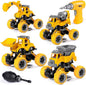 LUDILO 4PCS Take Apart Toys for 4 Year Old Boys Construction Toys with Electric Drill DIY Assembly Building Stem Toys Trucks Gifts for 3 4 5 6 7 8 Year Old Boys Girls Kids Learning Educational Toys