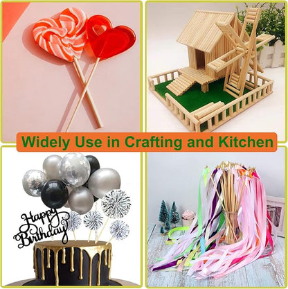Wood Dowel Rods Wooden Dowels for Crafts, 50 PCS 1/4 x 15 Wooden Sticks for Crafts, Round Macrame Dowels, Unfinished Small Wood Sticks for Crafting, Lollipops, Tiered Cake, Photo Booth Props