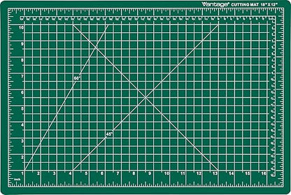 Dahle Vantage 10471 Premium Self-Healing Cutting Mat, 12"x18", 1/2" Grid, 5 Layers for Max Healing, Perfect for Crafts & Sewing, Green