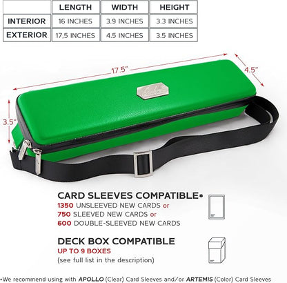 Quiver Time 's Green Card Case, Perfect for MTG Deck, Premium Storage Box, for Trading Cards, and Playing Card Storage, Ideal for Carrying Magic The Gathering and Game TCG Enthusiasts Recommended