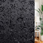 LEMON CLOUD Total Blackout Window Film Privacy Static Cling Frosted Black Window Covering 100% Opaque Film Tint Darkening Removable Film for High Privacy，(Blackout Tulip Design,23.6 x78.7 inches)