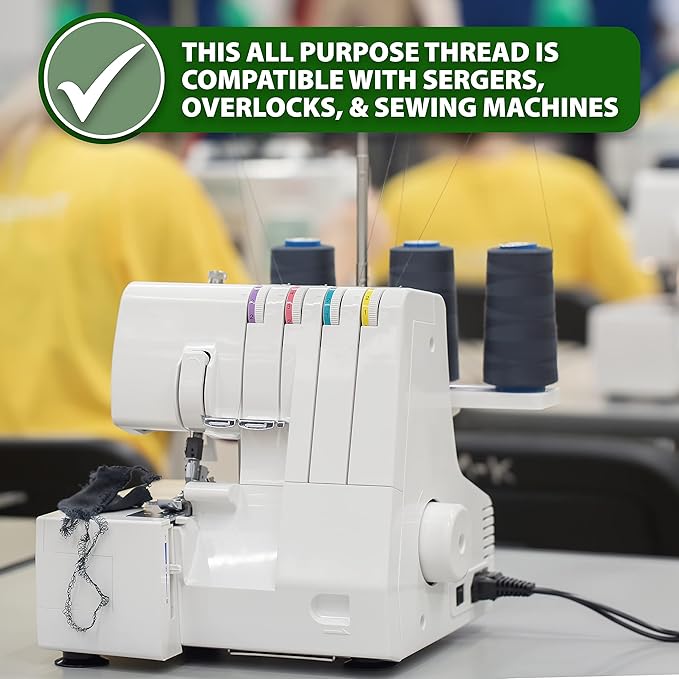 Mandala Crafts 4 Pack of Serger Threads Cones Spools - 40S/2 24000 Yards Polyester Red Threads for Sergers Machine and Overlock Quilting Sewing Machine