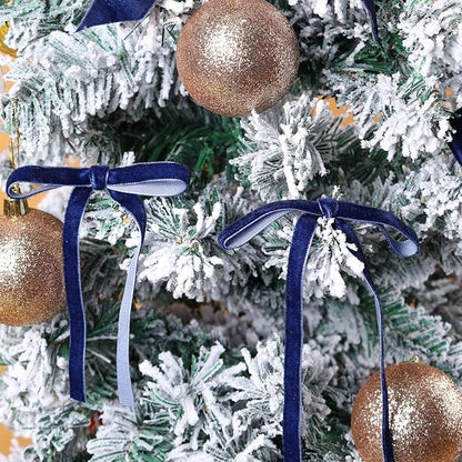LaRibbons Thin Velvet Ribbon 3/8 Inch x 25 Yards, Navy Velvet Ribbon for Christmas Tree, Gift Wrapping, Wreath Bow, Outdoor Decoration