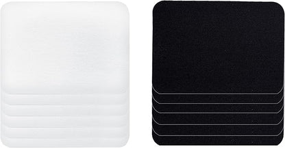 Johnson & Smith Iron On Patches - 12-Piece Iron On Patch for Clothing, Pants Repair - Adhesive Fabric Patches in Rectangle Shapes - Easy to Use, No Sewing Needed - Black and White