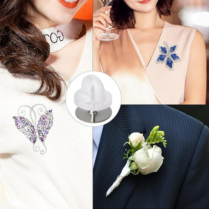 400pcs PVC Rubber Pin Backs Heliltd Butterfly Clutch Pins Tie Tacks Blank Pins for Uniform Badges Backing Holder Clasp Lapel Pin Enamel Pins(200 Sets, Clear)