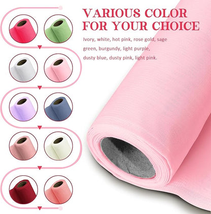 Horbaunal Light Pink Chiffon Fabric by The Yard, 1 Yard Continuous Sheer Fabric 59" Wide Soft Draping Fabric for Wedding Arch Draping Party Backdrop DIY Sewing