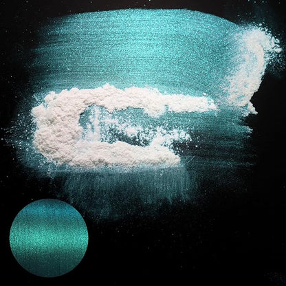 Matio Interference Mica Powder, 1.06oz/ 30g Pine Forest Chrome Powder, Pearlescent Effect Color Shift Pigment for Epoxy Resin,Makeup Shimmer,Nail Polish,Soap Dye,Candle Making,Paint,Slime Pigment