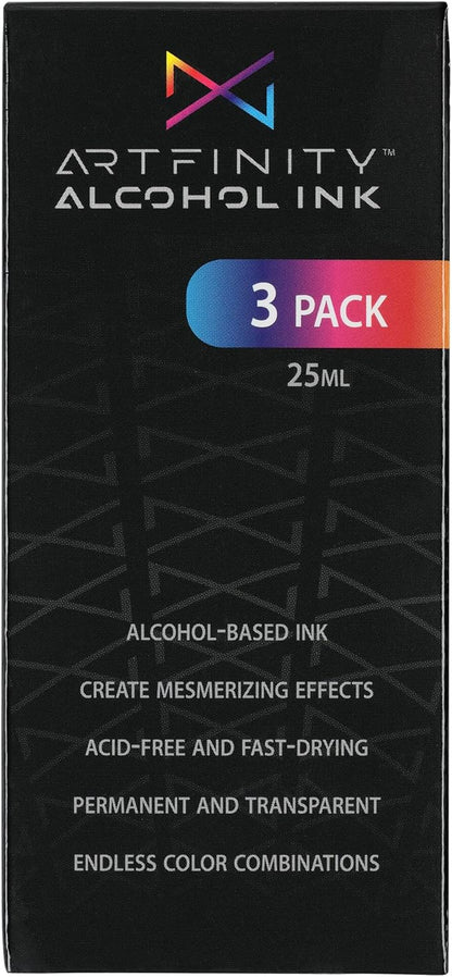 Alcohol Inks 3 Pack - Vibrant, Professional, Dye-Based Alcohol Inks for Artfinity Alcohol Markers, Artists, Drawing, & More! - Mixing Blue (Cyan) B2-5