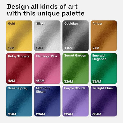 ARTISTRO 12 Metallic Markers with Fine Tip, Metallic Acrylic Paint Pens, Pre-Activated, for Kids & Adults, for Black Paper & Rocks