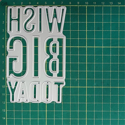 Cutting Dies Metal Stencils Scrapbooking Tools Flowers Lace Frame DIY Embossing Template for Paper Card Making Album Arts Crafts Supplies (Wish Big Today-7.4x12.1cm)