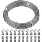 1/8 Inch Stainless Steel Wire Rope Cable Kit,100 ft Length 1/8“ Wire Cable 7x7 Strands with Sleeves, Thimbles, Clips, for Climbing Plants, Deck Railing, Fencing, Outdoor Hanging