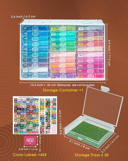 YBUTVY Diamond Art Trays with Lids, 30PCS Diamond Painting Trays with Lids ＆ Diamond Painting Storage, Diamond Painting Accessories for Diamond Art Beads (1 Pack)