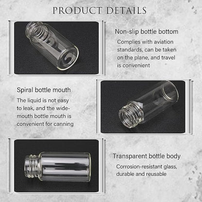 40ml Clear Small Glass Vials 30pcs with Screw Caps(30pcs)