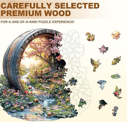 Wooden Puzzles for Adults, Spring Flower Wooden Jigsaw Puzzle for Adults, 465 PCS Unique Shape Wood Puzzles Adult, Birthday Party Gifts for Friends & Family Leisure Time Game Home Decor (XL-17.3*17in)