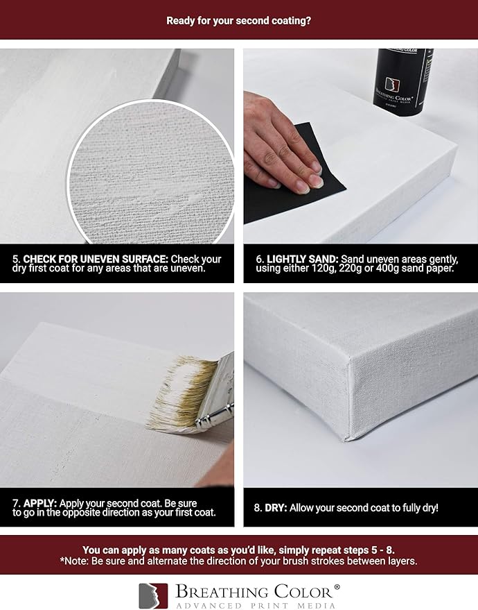 White Gesso Canvas Primer Bundle 32 oz. with Application Brush and Sandpaper. Keep Paint from Absorbing! Whether Acrylics, Oils, Watercolors or Pastels, Make Every Painting Look its Absolute Best