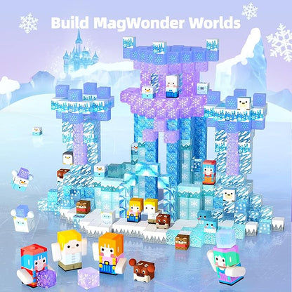 GobiDex 100PCS Magnetic Blocks Magnet Building Toys, Princess Castle Toys for Girls, Upgraded STEM Sensory Birthday Gift for Kids Age 3+ Years Old