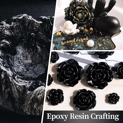 Mysterious Black Mica Powder for Epoxy Resin，Natural Shimmer Mica Powder Used for Coloring Resin Artwork, car Spray Paint, Candles, soap, Eye Shadow, Lip Gloss, Nail Polish(50g/1.7oz)