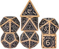 7-Die DND Dice Set New Pattern Polyhedral Dice Set with Leather Bag D&D Die for RPG Table Games(Brown Black)