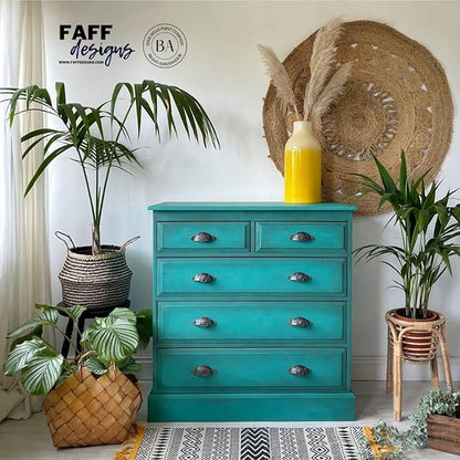 Dixie Belle Paint Company Chalk Finish Furniture Paint - Mermaid Tail (8oz) - Matte Aqua Green Chic Chalk Mineral DIY Furniture Paint
