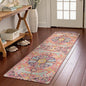 Lahome Bohemian Washable Runner Rugs with Rubber Backing, 2x7 Runners for Hallways, Vintage Floral Soft Non Slip Non-Shedding Faux Wool Stair Carpet Runner for Bathroom Kitchen Laundry, Fuchsia/Multi