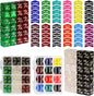 108PCS MTG Keyword Tokens & 12mm MTG Life Counter Dice Set for Magic Card, CCG Creature Stats Loyalty Dice with Box, Magic TCG Card Game Accessories