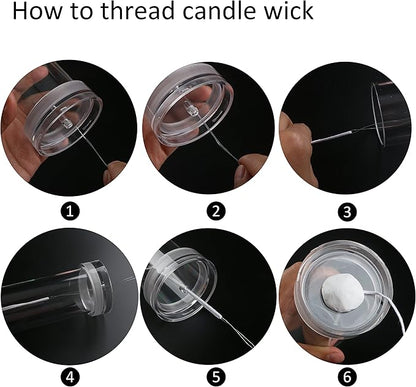 MILIVIXAY 2PCS Pillar Candle Mold -Height: 6.0inch,Diameter:2.0inch-30ft Long Wicks, 2pcs Wick Holders, a Mold Sealer and a Lead Wire Included as a Gift.