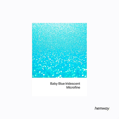 Hemway Polyurethane & Epoxy Resin Glitter 100g / 3.5oz Metallic Crystal Flake Additive for Flooring Jewelry Tumblers Glass Pigment - Microfine (1/256" 0.004" 0.1mm) - Baby Blue Iridescent