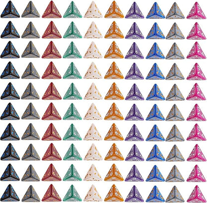 CiaraQ DND Polyhedral Dice (100pcs) with A Dice Bag Compatible with Dungeons and Dragons DND RPG MTG Role Playing Table Games (D4 dice, 10 colors-100 pcs)