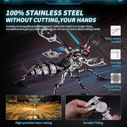 3D Puzzles for Adults, Metal Model Kit Wasp Mechanical Puzzle for Adults/Teens, DIY Creative Craft Gifts Kits Difficult Assembled 3D Puzzle for Family Time, Home Decor (Black)