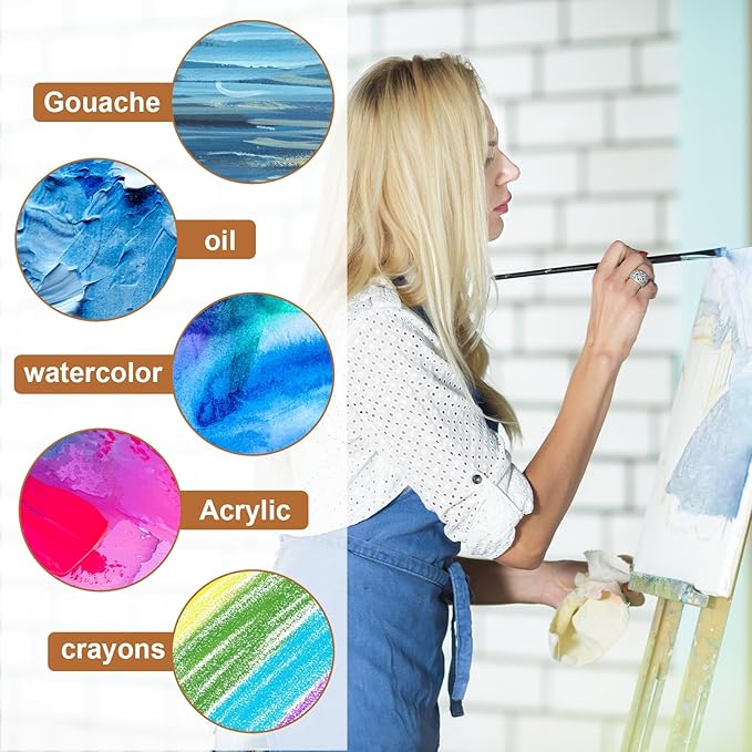 MECCANIXITY Canvas Boards for Painting, 5x7 Cotton Blank Primed Art Canvas Panels Acid-Free for Painting Supplies Oil Acrylic Tempera Watercolor Pouring Paint Artists(White, Pack of 10)