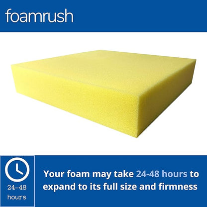 FoamRush 2" x 24" x 24" Water-Resistant Dry Fast Outdoor Upholstery Foam Sheet for Outdoor & Marine Furniture (Chair Cushion Foam for Patio Furniture, Boat Seat Cushion Replacement)