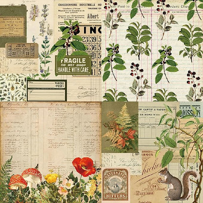YASMEN Scrapbook Paper Pad 6x6, Vintage Patterned Cardstock, Single-Sided Decopodge, DIY Decorative Craft Paper, Scrapbooking Junk Journal Gift Card Making Supplies - 24 Sheets