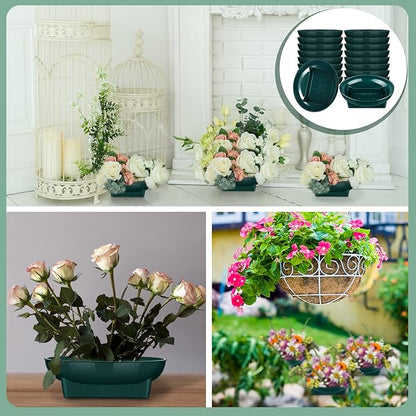 Karenhi 36 Pcs Floral Supplies Green Bowls for Flower Arrangements Large Size 6.3 Inch Floral Foam Bowls for Arrangements Holiday Wedding Fresh Flower Decoration Supplies (Foam Not Include)