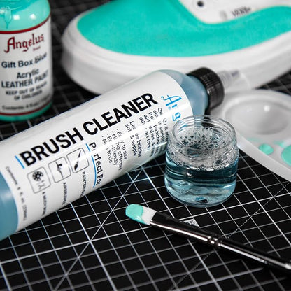 Angelus Brush Cleaner – Fast-Acting Cleaner for Brushes, Airbrushes & Art Tools – Effectively Removes Dried Acrylic, Oil, and Water-Based Paints, 8 ounces