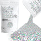 Hemway Glitter Grout Additive add Sparkle to Mosaic Tiles, Bathrooms, Wet Rooms, Kitchens, Tiled Based Rooms and Cement Based Grouts 100g / 3.5oz - Silver Holographic