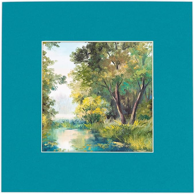 5x7 Mat for 8.5x11 Frame - Precut Mat Board Acid-Free Teal Blue 5x7 Photo Matte Made to Fit a 8.5x11 Picture Frame, Premium Matboard for Family Photos, Show Kits, Art, Picture Framing, Pack of 25 Mats