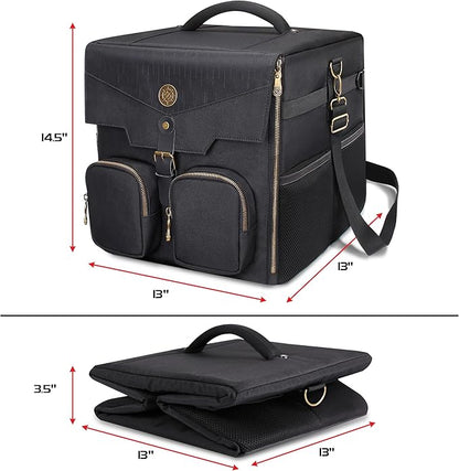 ENHANCE Board Game Shoulder Bag - Reinforced Board Game Storage with Padded Shoulder Strap and Accessories Pockets for Dice, Cards, More - Carrier Protects Tabletop Adventures