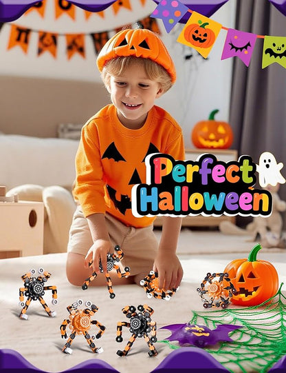 Halloween Toy Gifts for Kids Transformable Fidget Spinners for Adults Stress Relief Sensory Toys for Boys and Girls Fidget Toys Black Orange Halloween Party Decorations