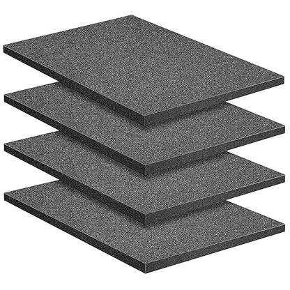 DECOHS 4 Pcs Polyurethane Foam Sheet- 16 x 12 x 1 Inch Cuttable Foam Inserts for Cases- Packing Foam Pads for Toolbox Camera Storage and Crafts