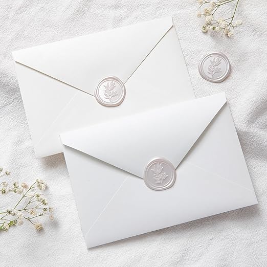 PONATIA Wax Seal Stickers - 50 Pcs Self- Adhesive Wedding Seal Stickers, Light Blush Pink Wax Seals, Perfect for Invitation Cards, Envelopes Christmas Cards, Gift Wrapping, Party Menu Decor
