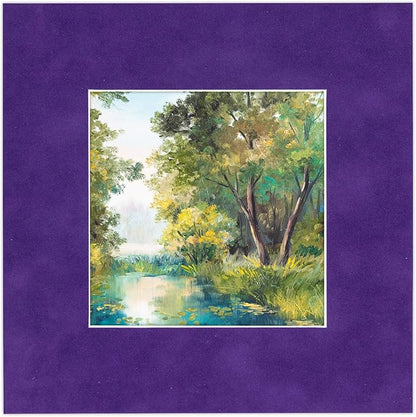 8x10 Mat Bevel Cut for 5x8 Photos - Acid Free Purple Crocus Suede Precut Matboard - For Pictures, Photos, Framing - 4-ply Thickness