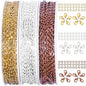 Jishi 30ft Jewelry Making Chains Bulk 2mm Necklace Chains for Jewelry Making Supplies, DIY Craft Earring Bracelet Making Findings, 3-Colors Gold Silver Copper Plated Metal Rolo Cable Link Chain Rolls