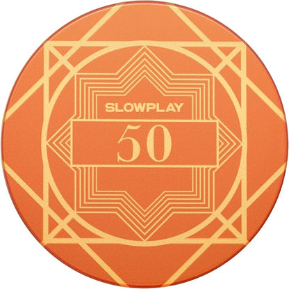 SLOWPLAY Nash Ceramic Poker Chips in Bulk, Casino Grade Ceramic 12-Gram Poker Chip for Texas Hold'em, 43mm Professional Chips Pack of 50 with Denomination of 50