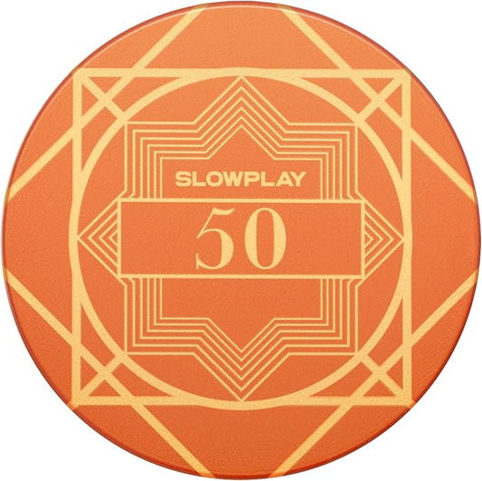 SLOWPLAY Nash Ceramic Poker Chips in Bulk, Casino Grade Ceramic 12-Gram Poker Chip for Texas Hold'em, 43mm Professional Chips Pack of 50 with Denomination of 50