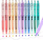 Four Candies 12Pack 0.5mm Quick Dry Retractable Gel Pen Set, Cute Transparent Fine Point Multicolor Note Taking Aesthetic lnk Pens, Comfort Grip 12 Ink Colors Drawing Writing School Office Home