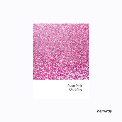 Hemway Polyurethane & Epoxy Glitter Metallic Crystal Flake Additive for Flooring, Jewellery Making, Tumblers and Resin 100g / 3.5oz - Ultrafine (1/128" 0.008" 0.2mm) - Rose Pink