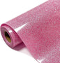 Glitter HTV Heat Transfer Vinyl Rolls- 10" x 8ft. Glitter HTV for Shirts. Iron on Vinyl and Heat Transfer Vinyl for All Cutters Machines. Easy to Cut & Weed Heat Vinyl Designs (Rouge Powder)