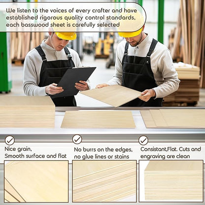 12 Pack 12x18x1/8 Inch Basswood Sheets, MAPRIAL Smooth 3mm Plywood for Laser Cutting, Unfinished Wood Board for Engraving, Wood Burning, Painting, Crafts, Ornaments, Models, Cutter, Engraver, Gifts